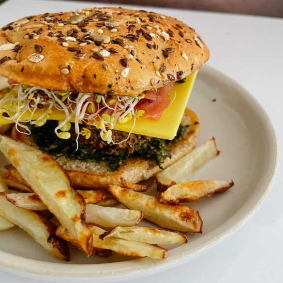 black lentil burger